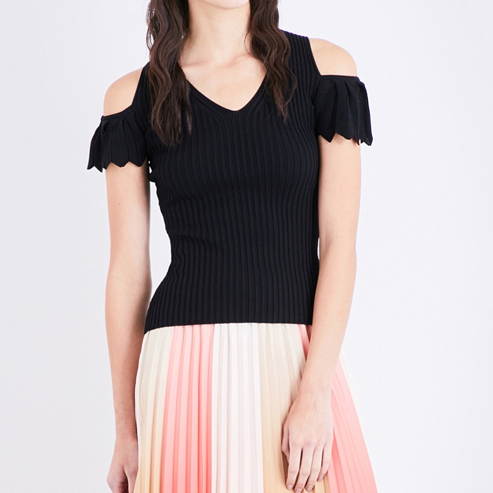 Marion stretch-knit cold-shoulder top size 1/US4